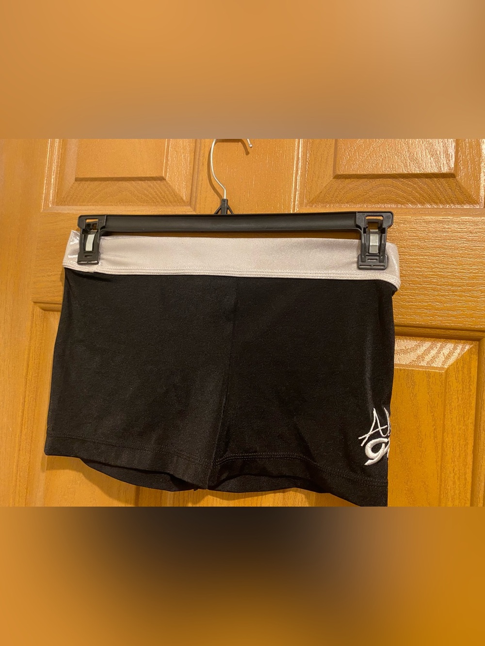 GK Black Athletic Shorts with silver Waistband